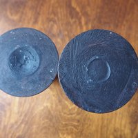 Pair of vintage candlestick holders | Wooden candlestick holders | Vintage wood candlestick holders | Candlestick holder pair