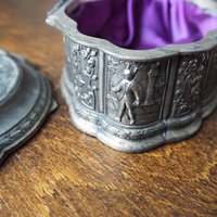 Vintage silver plated jewelry box | Made in Japan | Vintage silver plated trinket box | Vintage Japanese trinket box