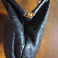 Vintage leather purse bag | Vintage leather bag | Black purse bag | Vintage leather clutch | Made in Finland | EJ Laukku
