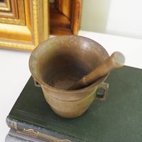 Vintage brass mortar and pestle | Small brass mortar | Small vintage mortar and pestle