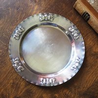 Vintage alpacca silver plate | Alpacca silver platter | Vintage serving plate | Vintage silver plate