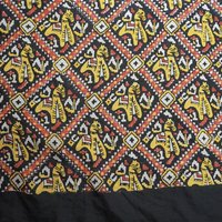 Vintage silk scarf | Vintage scarf | Black, red and yellow silk scarf | Colourful silk scarf