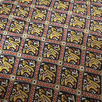 Vintage silk scarf | Vintage scarf | Black, red and yellow silk scarf | Colourful silk scarf