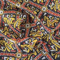 Vintage silk scarf | Vintage scarf | Black, red and yellow silk scarf | Colourful silk scarf