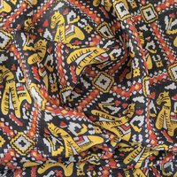 Vintage silk scarf | Vintage scarf | Black, red and yellow silk scarf | Colourful silk scarf