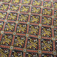 Vintage silk scarf | Vintage scarf | Black, red and yellow silk scarf | Colourful silk scarf