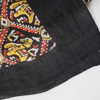 Vintage silk scarf | Vintage scarf | Black, red and yellow silk scarf | Colourful silk scarf