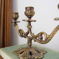 Vintage brass candelabra | Brass candelabra | Three arm brass candlestick holder | Three arm candelabra