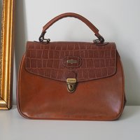 Vintage leather handbag | El Campero leather bag | Top handle bag | Vintage El Campero bag | Brown leather bag