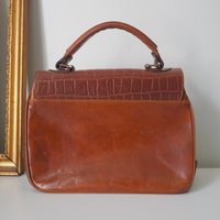 Vintage leather handbag | El Campero leather bag | Top handle bag | Vintage El Campero bag | Brown leather bag