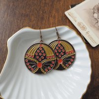 Vintage dangle earrings | Vintage earrings | Vintage brass tone earrings | Dangle earrings