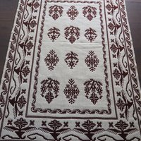 Vintage wall hanging | Large brown and white wall hanging | Scandinavian wall hanging | Vintage wall tapestry | Handmade wall tapestry