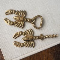 Vintage brass bottle opener set | Lobster bottle openers | Brass bottle openers | Vintage bottle openers | Brass wine bottle openers