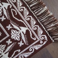 Vintage wall hanging | Large brown and white wall hanging | Scandinavian wall hanging | Vintage wall tapestry | Handmade wall tapestry