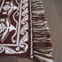 Vintage wall hanging | Large brown and white wall hanging | Scandinavian wall hanging | Vintage wall tapestry | Handmade wall tapestry