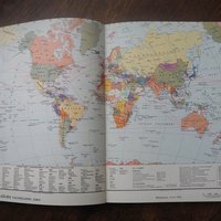 Vintage world atlas | Joka kodin kartasto | Vintage maps | Finnish atlas | 1960s world atlas