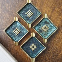 Vintage brass ashtray set | Set of four brass ashtrays | Small vintage ashtrays | Brass ashtray | Brass ashtray set