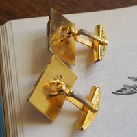Vintage Damascene cuff links | Vintage cuff links | Damascene cuff links | Gold plated cufflinks