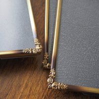 Set of four vintage photo frames | Vintage brass picture frames | Set of four floral vintage frames | Matching vintage frames