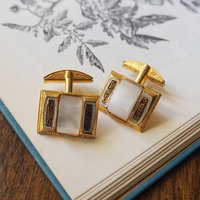Vintage Damascene cuff links | Vintage cuff links | Damascene cuff links | Gold plated cufflinks