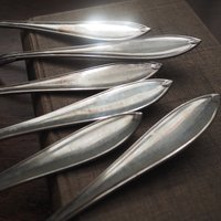 Set of six vintage tablespoons | Large vintage spoons | Vintage silver plated spoons | Vintage tablespoons | Vintage alpacca silver spoons