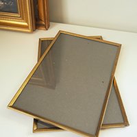 Set of two vintage photo frames | Set of two matching vintage frames | Vintage brass frame set 20x30 cm | Vintage brass frames