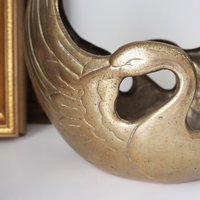 Vintage swan basket planter | Brass planter | Large vintage planter | Brass swan planter | Round swan planter