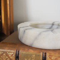 Vintage marble ashtray | Vintage ashtray | White and grey marble ashtray | Marble ashtray | White marble ashtray