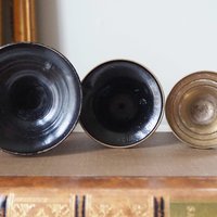 Vintage brass vase | Etched brass vases | Vintage bud vase | Vintage single flower vases | Black and brass vases