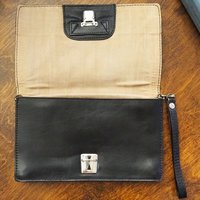 Vintage leather wristlet | Vintage leather bag | Black purse bag | Vintage wristlet | Vintage leather wrist bag | Black leather wristlet