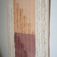 Vintage wall hanging | Long wall hanging | Vintage pink wall hanging | Scandinavian woven textile | Made in Finland