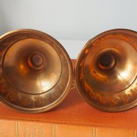 Pair of vintage candlestick holders | Gold plated candlestick holders | Simple candlestick holders