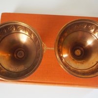 Pair of vintage candlestick holders | Gold plated candlestick holders | Simple candlestick holders