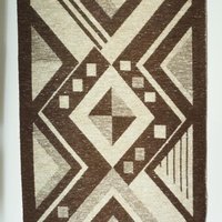 Vintage wall hanging | Large wall hanging | Scandinavian woven textile | Brown and beige wall hanging | Geometric wall hanging