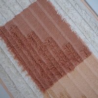 Vintage wall hanging | Long wall hanging | Vintage pink wall hanging | Scandinavian woven textile | Made in Finland