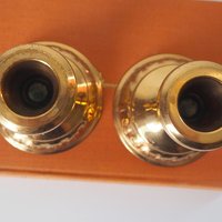 Pair of vintage candlestick holders | Gold plated candlestick holders | Simple candlestick holders