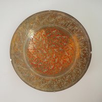 Vintage brass wall plate | Decorative wall plate | Engraved brass plate | Vintage brass plate | Brass wall plate