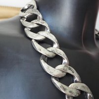Vintage chunky necklace | Silver tone curb necklace | Vintage silver tone necklace | Vintage curb necklace | Thick silver necklace