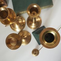Vintage candlestick holder set | Candlestick holders | Vintage brass candlestick holders and candle snuffer | Vintage Christmas gift set