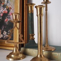 Vintage candlestick holder set | Candlestick holders | Vintage brass candlestick holders and candle snuffer | Vintage Christmas gift set