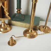 Vintage candlestick holder set | Candlestick holders | Vintage brass candlestick holders and candle snuffer | Vintage Christmas gift set