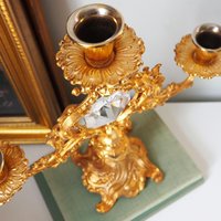 Vintage three arm candelabra | Crystal candelabra | Gold plated candelabrum | Three arm gold plated candlestick holder | Vintage candelabra