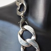 Vintage chunky necklace | Silver tone curb necklace | Vintage silver tone necklace | Vintage curb necklace | Thick silver necklace