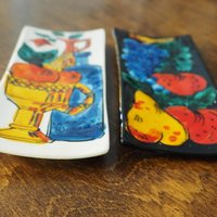 Set of two vintage wall plates | Decorative wall plates | Kitchen wall plates | Ceramic wall plates