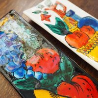 Set of two vintage wall plates | Decorative wall plates | Kitchen wall plates | Ceramic wall plates
