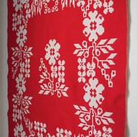 Vintage wall hanging | Floral red and white wall hanging | Scandinavian wall hanging | Vintage wall tapestry | Handmade wall tapestry