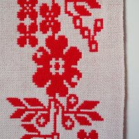 Vintage wall hanging | Floral red and white wall hanging | Scandinavian wall hanging | Vintage wall tapestry | Handmade wall tapestry