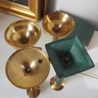 Vintage candlestick holder set | Candlestick holders | Vintage brass candlestick holders and candle snuffer | Vintage Christmas gift set
