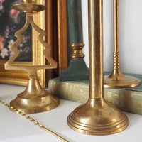 Vintage candlestick holder set | Candlestick holders | Vintage brass candlestick holders and candle snuffer | Vintage Christmas gift set