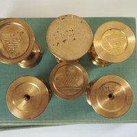 Set of six vintage candlestick holders | Solid brass candlestick holders | Vintage brass candle holders | Matching candle holder set